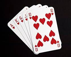 poker cards straight flush
